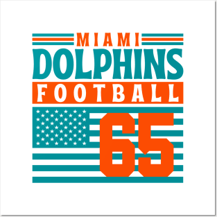 Miami Dolphins 1965 American Flag Football Posters and Art